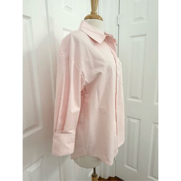 Anine Bing Mika Light Pink 3/4 Sleeve Collared Button Down Shirt Size Small - Picture 2 of 7